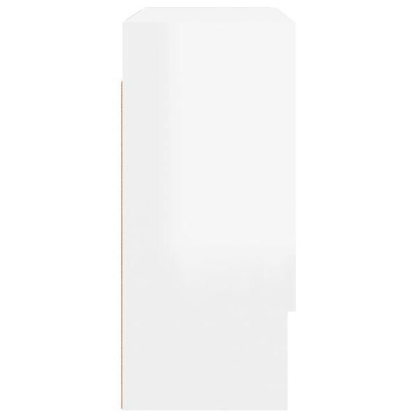 vidaXL Ντουλάπι Τοίχου Γυαλιστερό Λευκό 60x31x70 εκ Επεξεργασμένο Ξύλο