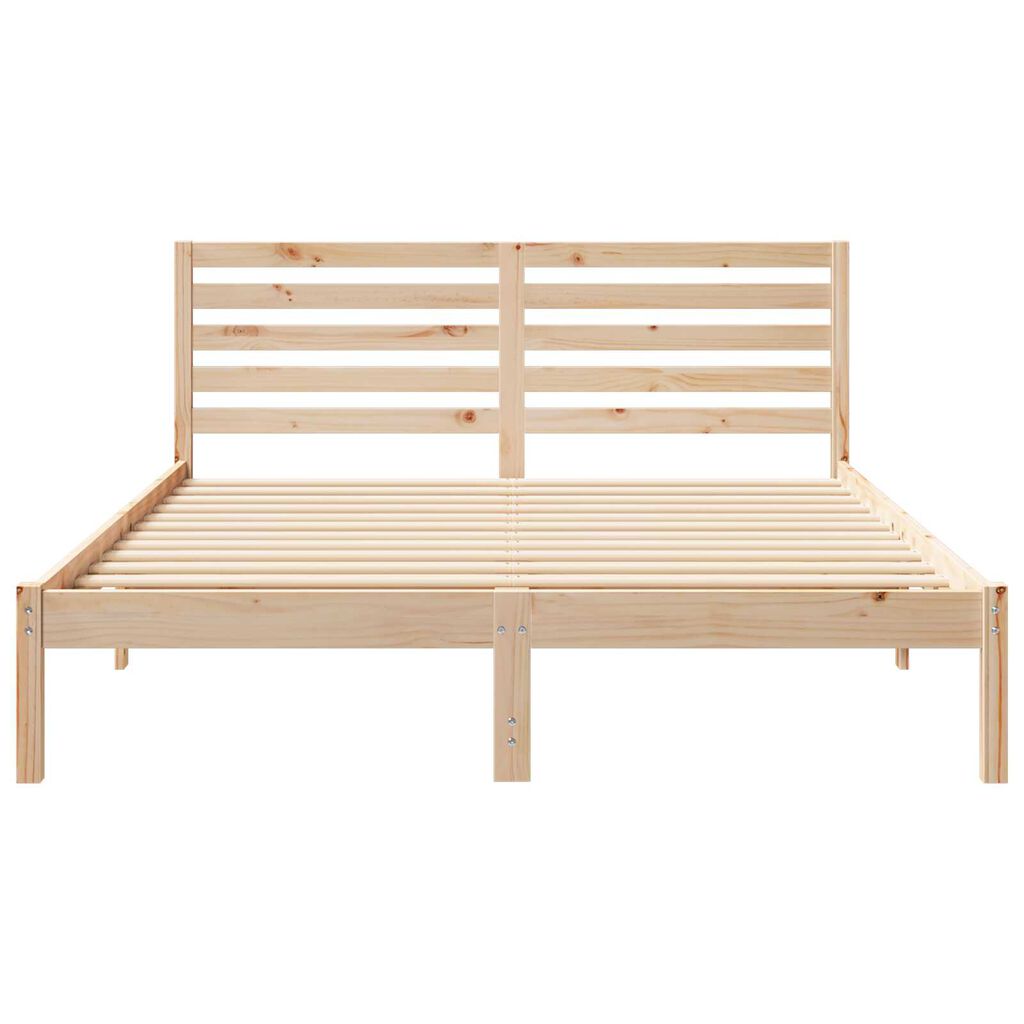 vidaXL Σκελετός Κρεβατιού Καφέ 140 x 200 cm Συμπαγές ξύλο πεύκου