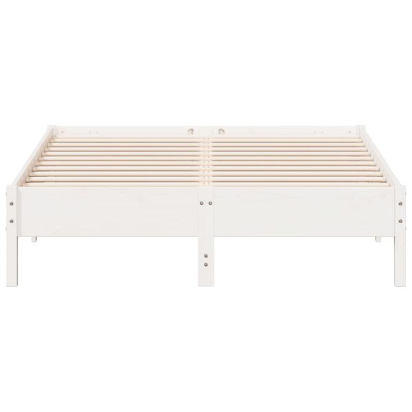 vidaXL Σκελετός Κρεβ. Χωρίς Στρώμα Λευκό 140x200 εκ Μασίφ Πεύκο