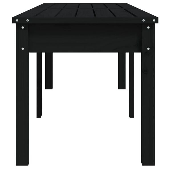 vidaXL Πάγκος Κήπου Διθέσιος Μαύρο 159,5x44x45 εκ. Μασίφ Ξύλο Πεύκου