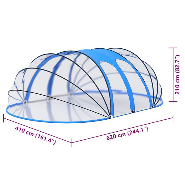 vidaXL Προστατευτικό Κάλυμμα Πισίνας Οβάλ 620x410x210 εκ.