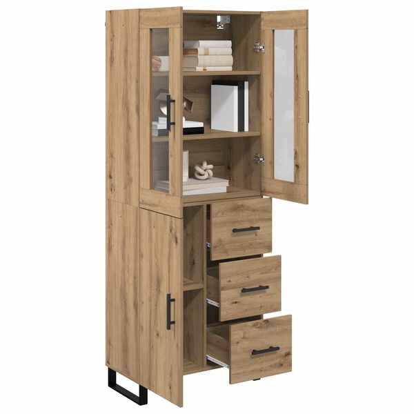 vidaXL Highboard &mu;&epsilon; &sigma;&upsilon;&rho;&tau;ά&rho;&iota; 2 pcs Artisan Oak &Epsilon;&pi;&epsilon;&xi;&epsilon;&rho;&gamma;&alpha;&sigma;&mu;έ&nu;&omicron; &xi;ύ&lambda;&omicron;