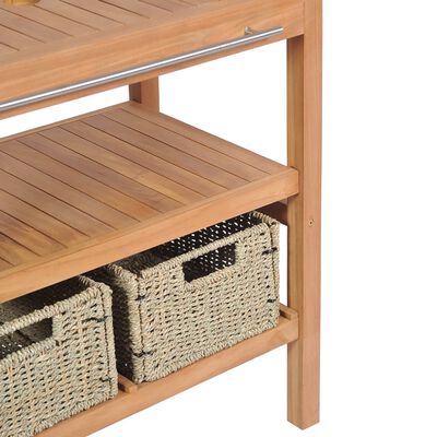 vidaXL Έπιπλο Μπάνιου 74x45x75 εκ. από Μασίφ Ξύλο Teak με 2 Καλάθια