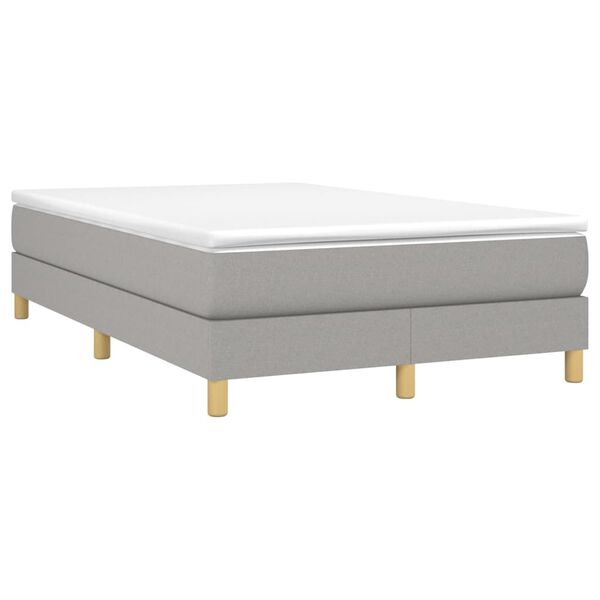 vidaXL Κρεβάτι Boxspring με Στρώμα Ανοιχτό Γκρι 120x200 εκ. Υφασμάτινο