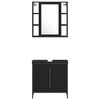 vidaXL Σετ Επίπλων Μπάνιου με ράφι 4 pcs Μαύρο 33 x 33 x 185.5 εκ