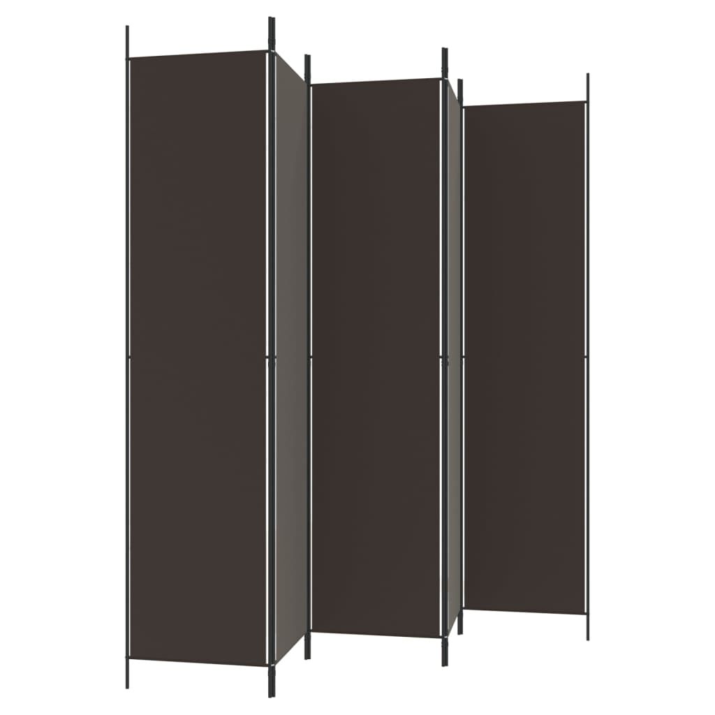 vidaXL Διαχωριστικό Δωματίου με 5 Πάνελ Καφέ 250x220 εκ. από Ύφασμα