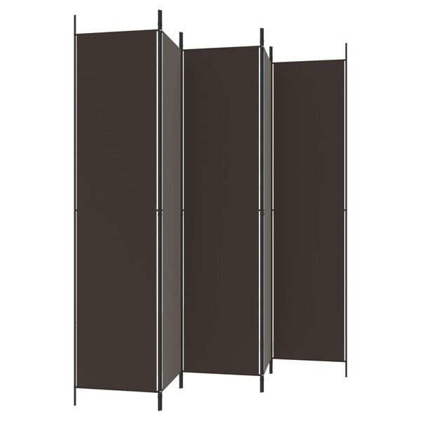 vidaXL Διαχωριστικό Δωματίου με 5 Πάνελ Καφέ 250x220 εκ. από Ύφασμα