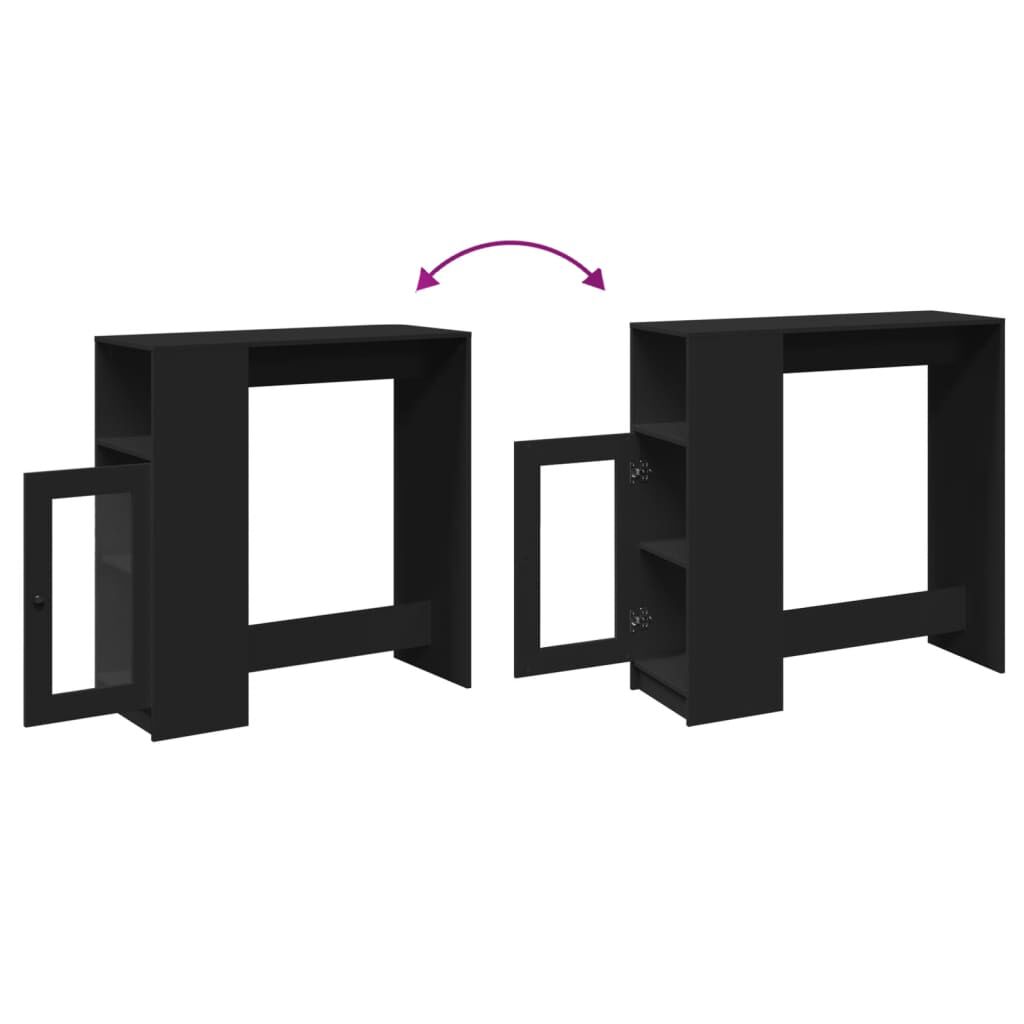 vidaXL Τραπέζι Μπαρ με Ράφια Μαύρο 101x40x103,5 εκ. Επεξεργ. Ξύλο