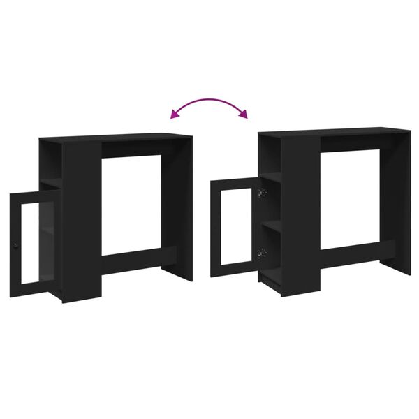 vidaXL Τραπέζι Μπαρ με Ράφια Μαύρο 101x40x103,5 εκ. Επεξεργ. Ξύλο