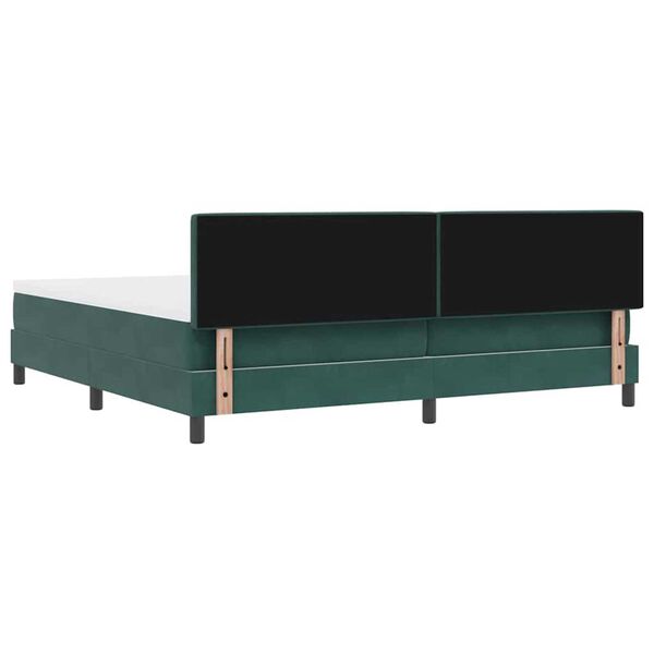 vidaXL Κρεβάτι με ελατήρια Σκούρο πράσινο 200 x 200 cm Βελούδο