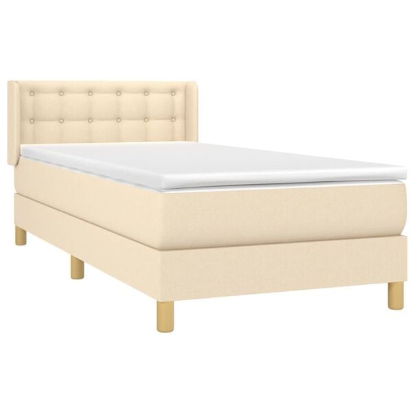 vidaXL &Kappa;&rho;&epsilon;&beta;ά&tau;&iota; Boxspring &mu;&epsilon; &Sigma;&tau;&rho;ώ&mu;&alpha; &Kappa;&rho;&epsilon;&mu; 90x200 &epsilon;&kappa;.&Upsilon;&phi;&alpha;&sigma;&mu;ά&tau;&iota;&nu;&omicron;