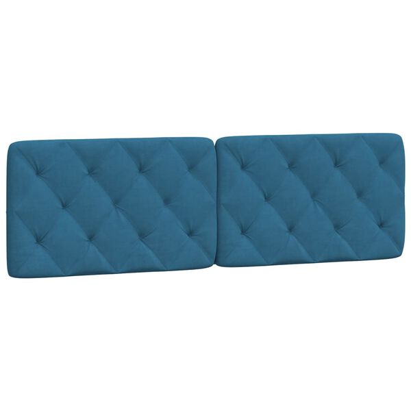 vidaXL Κρεβάτι με Στρώμα Μπλε 160 x 200 εκ. Βελούδινος