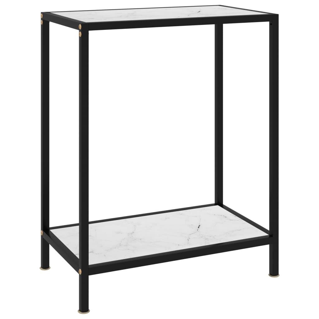 vidaXL Τραπέζι Κονσόλα Λευκό 60 x 35 x 75 εκ. από Ψημένο Γυαλί