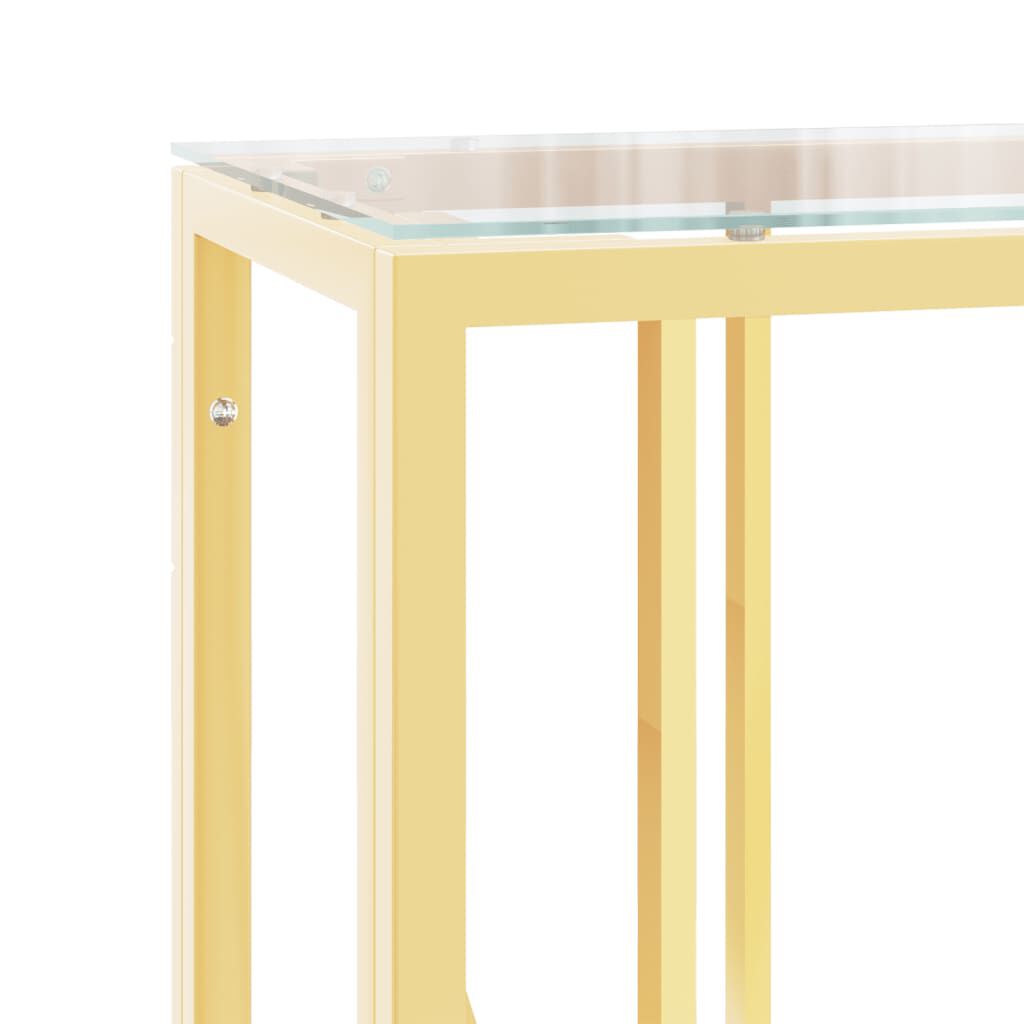 vidaXL Τραπέζι Κονσόλα 110x30x70 εκ. από Ανοξείδωτο Ατσάλι και Γυαλί