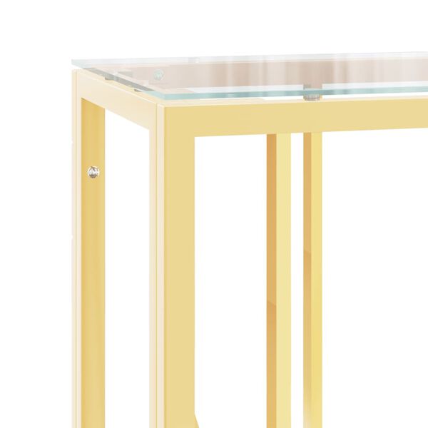 vidaXL Τραπέζι Κονσόλα 110x30x70 εκ. από Ανοξείδωτο Ατσάλι και Γυαλί