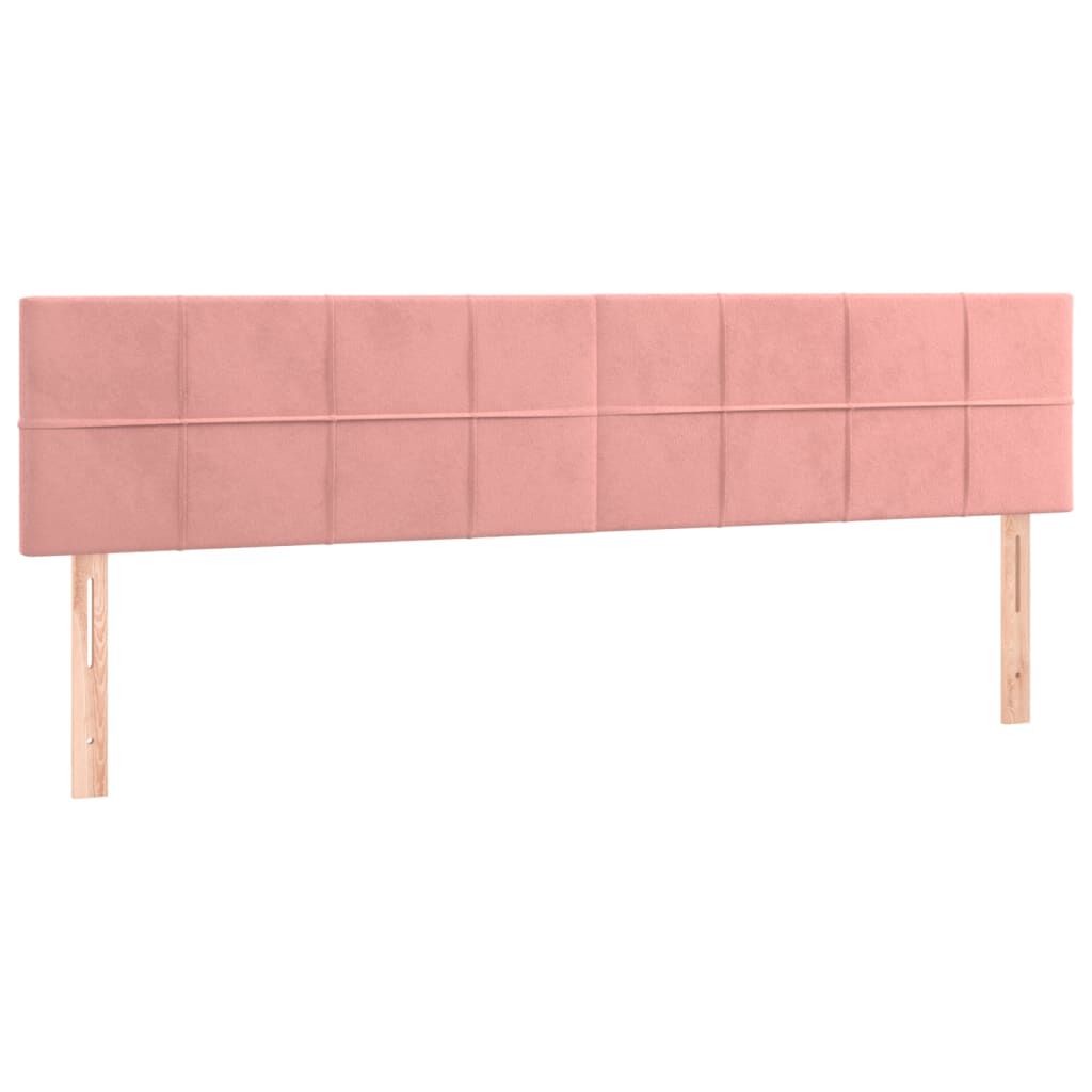 vidaXL Κρεβάτι Boxspring με Στρώμα Ροζ 160x200 εκ. Βελούδινο