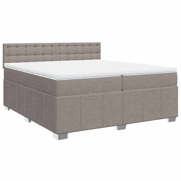 vidaXL &Kappa;&rho;&epsilon;&beta;ά&tau;&iota; Boxspring &mu;&epsilon; &Sigma;&tau;&rho;ώ&mu;&alpha; Taupe 200x200 &epsilon;&kappa;. &Upsilon;&phi;&alpha;&sigma;&mu;ά&tau;&iota;&nu;&omicron;