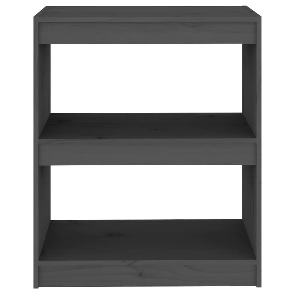vidaXL Βιβλιοθήκη/Διαχωρ. Χώρου Γκρι 60x30x71,5 εκ. Μασίφ Ξύλο Πεύκου