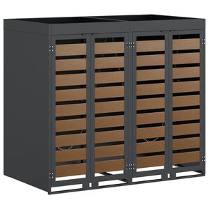 vidaXL Αποθήκη τροχήλατου κάδου για 3 κάδους Ανθρακί