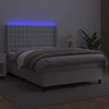 vidaXL &Kappa;&rho;&epsilon;&beta;ά&tau;&iota; Boxspring &mu;&epsilon; &Sigma;&tau;&rho;ώ&mu;&alpha; & LED &Lambda;&epsilon;&upsilon;&kappa;ό 140x190 &epsilon;&kappa;. &Sigma;&upsilon;&nu;&theta;. &Delta;έ&rho;&mu;&alpha;