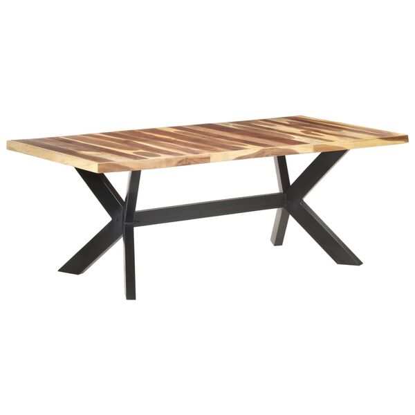 vidaXL Τραπεζαρία 200 x 100 x 75 εκ. Μασίφ Ξύλο & Μελί Φινίρισμα
