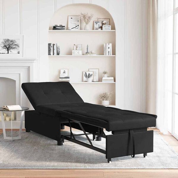 vidaXL Κρεβάτι καναπές με μαξιλάρι Μαύρο 67 x 194 x 82 εκ Κόντρα πλακέ