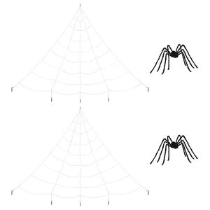 vidaXL Διακόσμηση Σαρακιού Χαλοουίν με Ιστός 2 pcs Μαύρο και λευκό 200 εκ.