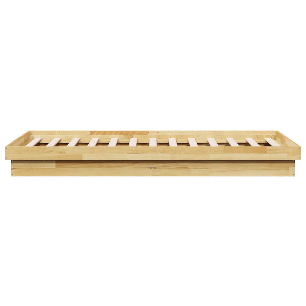 vidaXL Πλαίσιο κρεβατιού χωρίς στρώμα 75x190 cm Στερεό ξύλο δρυός