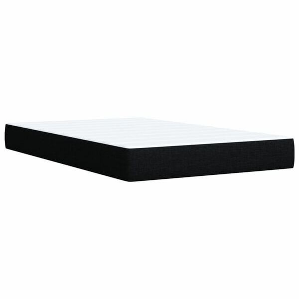 vidaXL Κρεβάτι Boxspring με Στρώμα Μαύρο 100 x 200 εκ. Υφασμάτινο