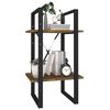 vidaXL Βιβλιοθήκη με 2 Ράφια Καπνιστή Δρυς 40x30x70 εκ. Επεξεργ. Ξύλο