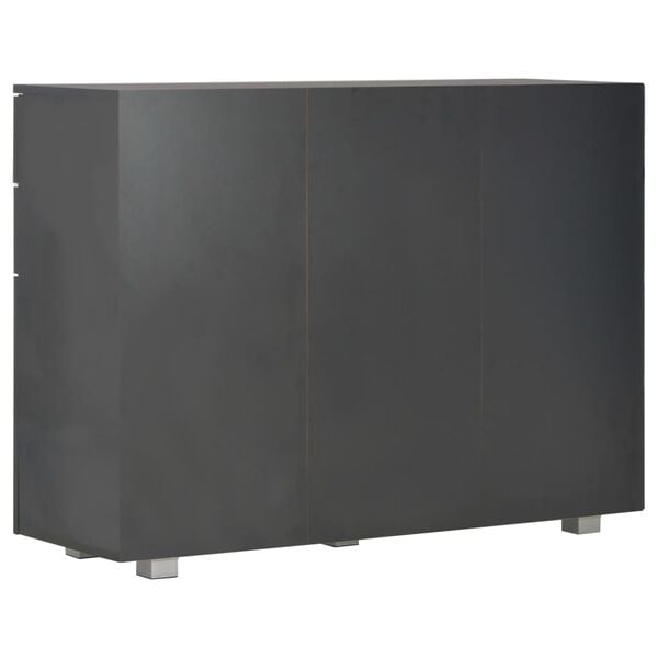 vidaXL Μπουφές Γυαλιστερός Μαύρος 107x35x80,5 εκ.