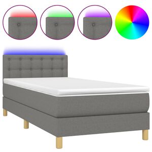 vidaXL &Kappa;&rho;&epsilon;&beta;ά&tau;&iota; Boxspring &mu;&epsilon; &Sigma;&tau;&rho;ώ&mu;&alpha; & LED &Sigma;&kappa;.&Gamma;&kappa;&rho;&iota; 80x200 &epsilon;&kappa;. &Upsilon;&phi;&alpha;&sigma;&mu;ά&tau;&iota;&nu;&omicron;