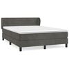 vidaXL Κρεβάτι Boxspring με Στρώμα Σκούρο Γκρι 160x200 εκ. Βελούδινο