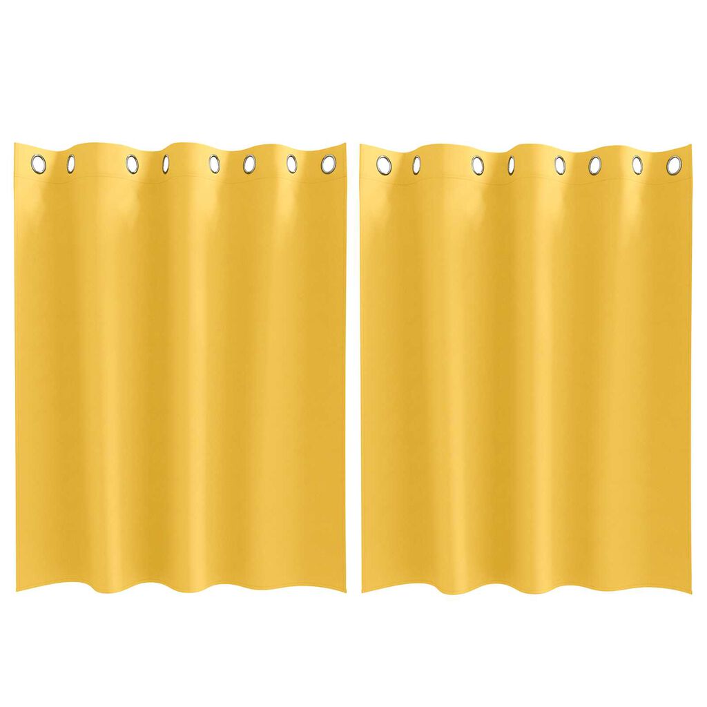vidaXL Κουρτίνες 2 pcs κίτρινο μουσταρδί 140 x 140 cm Πολυεστέρας