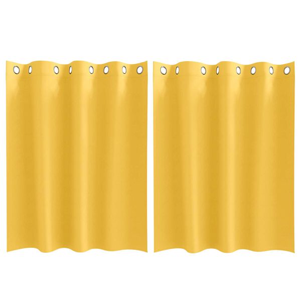 vidaXL Κουρτίνες 2 pcs κίτρινο μουσταρδί 140 x 140 cm Πολυεστέρας