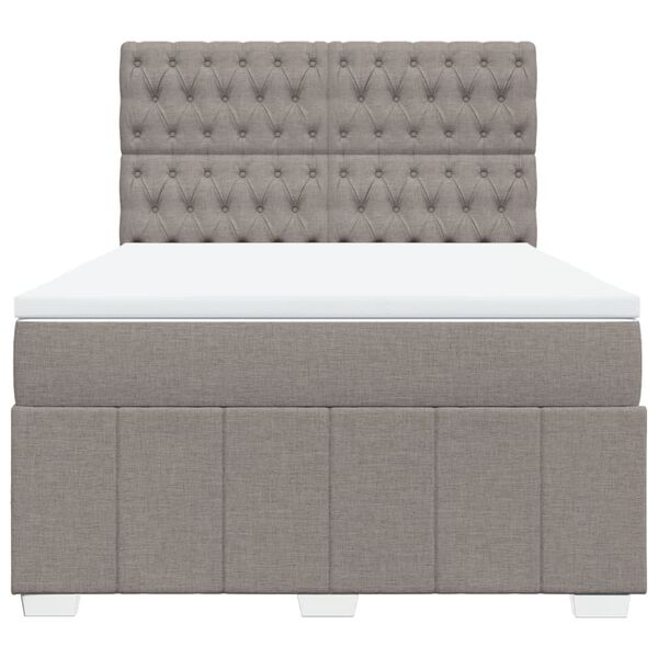 vidaXL &Kappa;&rho;&epsilon;&beta;ά&tau;&iota; Boxspring &mu;&epsilon; &Sigma;&tau;&rho;ώ&mu;&alpha; Taupe 140x200 &epsilon;&kappa;. &Upsilon;&phi;&alpha;&sigma;&mu;ά&tau;&iota;&nu;&omicron;