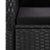 vidaXL Σετ Τραπεζαρίας Κήπου 7 Τεμ. Μαύρο Συνθετικό Ρατάν με Μαξιλάρια