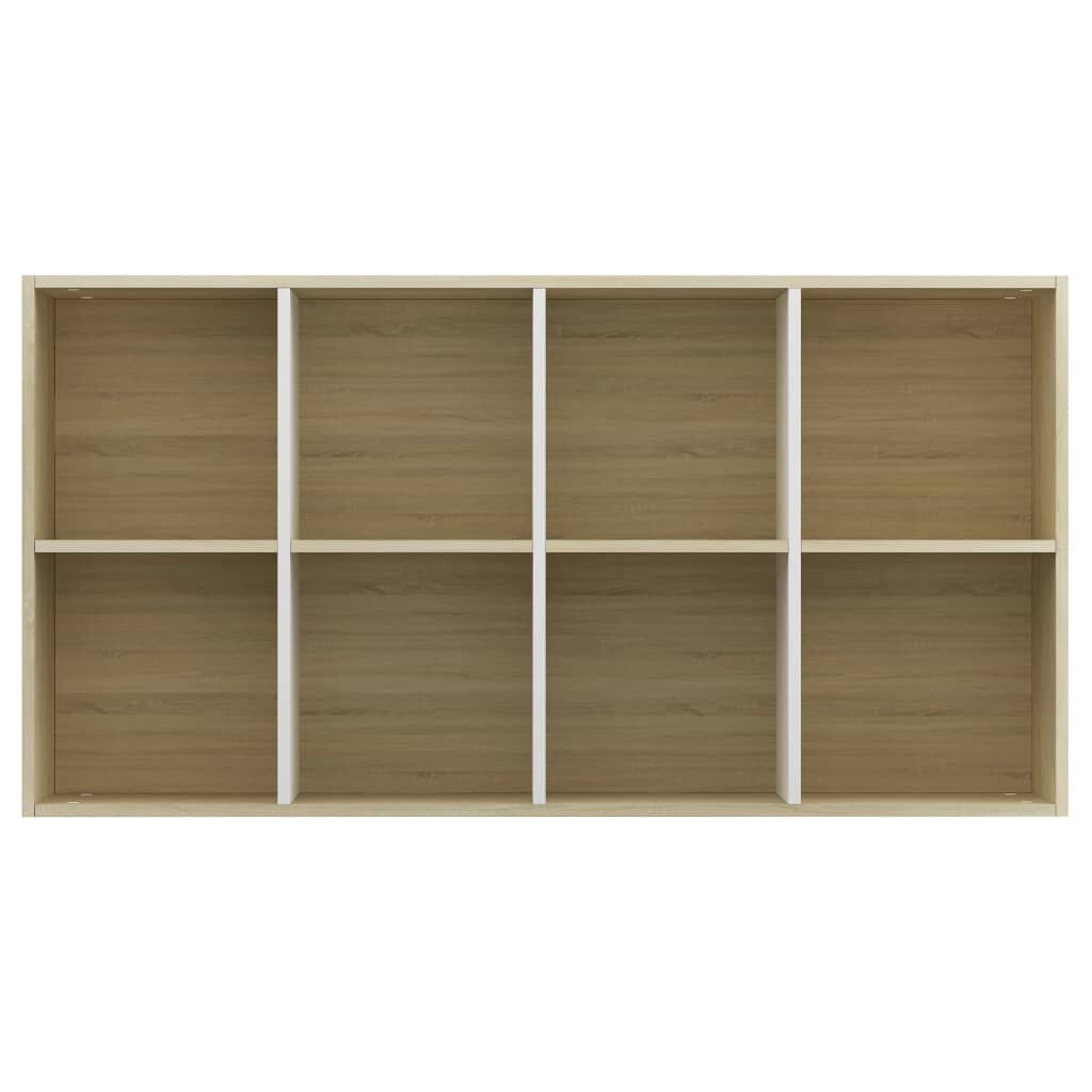 vidaXL Ραφιέρα/Βιβλιοθήκη Λευκή/Sonoma 66x30x130 εκ. από Μοριοσανίδα