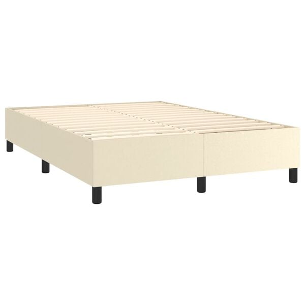 vidaXL &Kappa;&rho;&epsilon;&beta;ά&tau;&iota; Boxspring &mu;&epsilon; &Sigma;&tau;&rho;ώ&mu;&alpha; &Kappa;&rho;&epsilon;&mu; 140x190&epsilon;&kappa;. &alpha;&pi;ό &Sigma;&upsilon;&nu;&theta;&epsilon;&tau;&iota;&kappa;ό &Delta;έ&rho;&mu;&alpha;