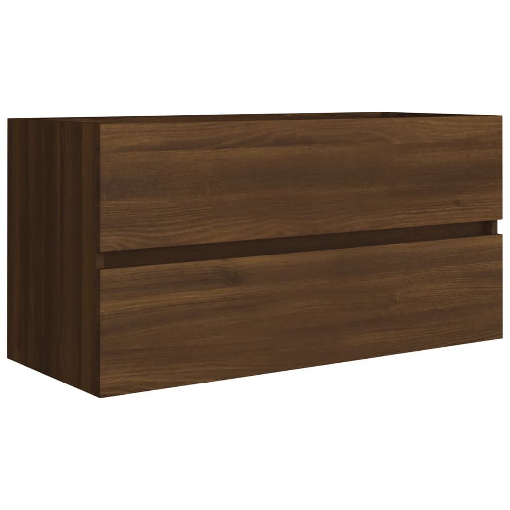 vidaXL Ντουλάπι Νιπτήρα Καφέ Δρυς 90x38,5x45 εκ. Επεξεργασμένο Ξύλο