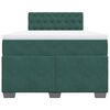 vidaXL Κρεβάτι Boxspring με Στρώμα Σκούρο Πράσινο 120x190εκ. Βελούδινο