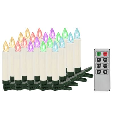 vidaXL Κεριά LED Ασύρματα 20 τεμ Χριστουγεννιάτικα RGB με Τηλεχειρισμό