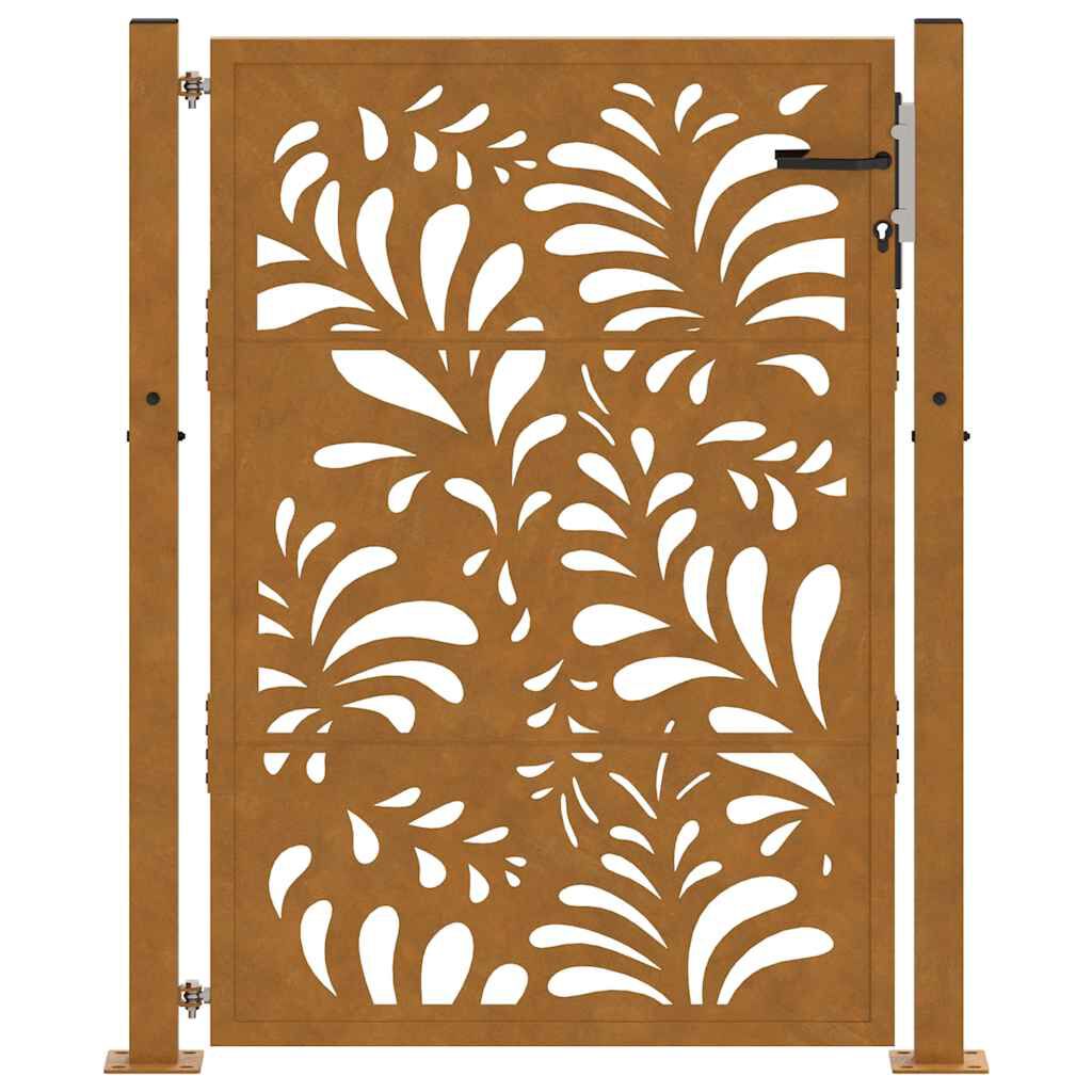 vidaXL Πύλη κήπου 105x130 cm από χάλυβα με κυματοειδές σχέδιο