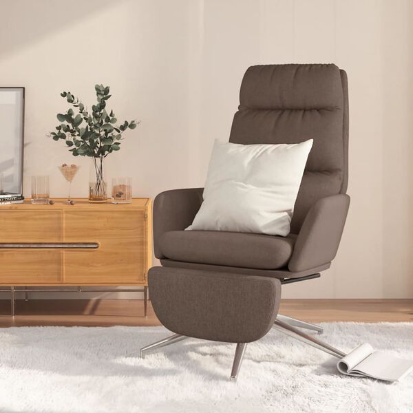 vidaXL Πολυθρόνα Relax με Υποπόδιο Taupe Υφασμάτινη