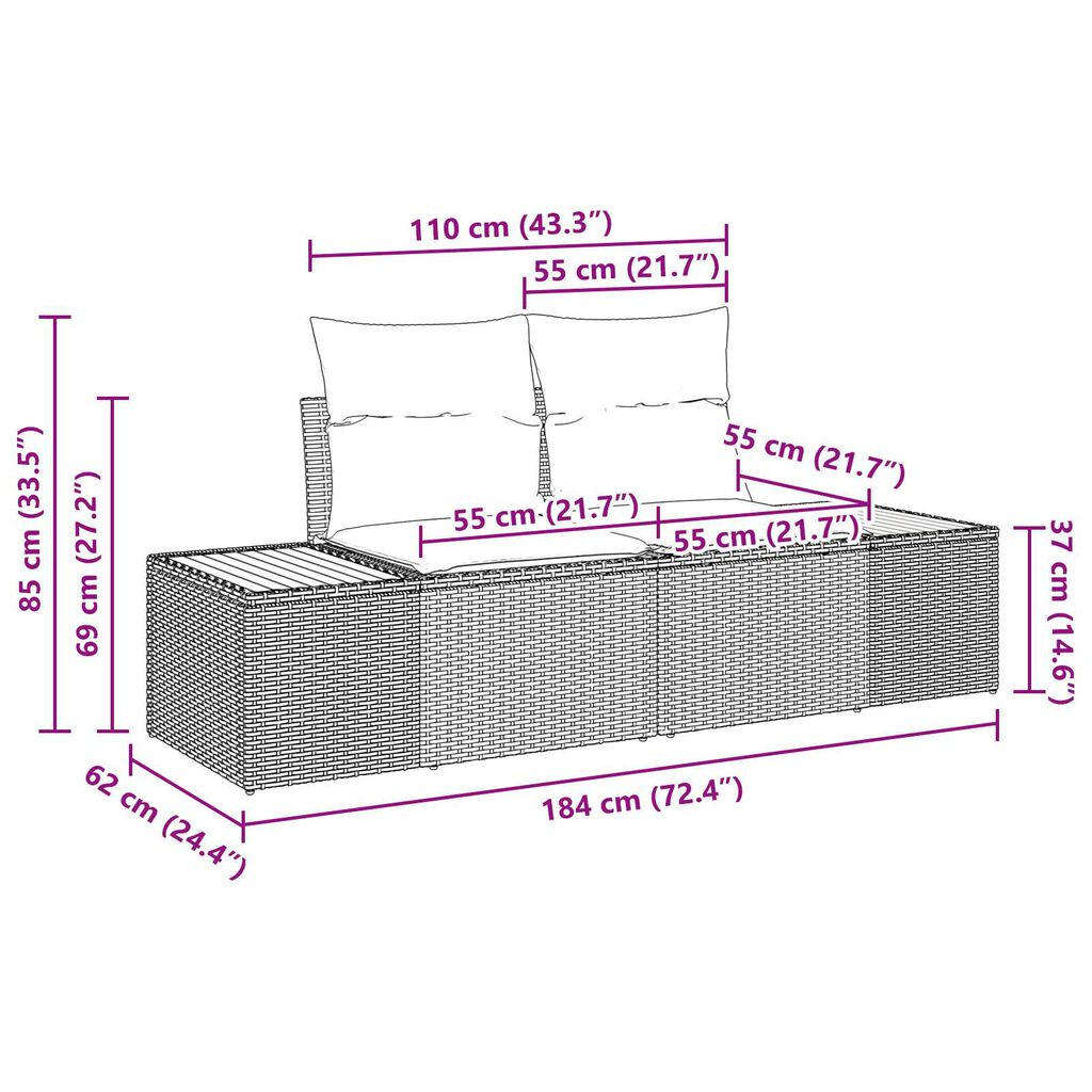 vidaXL Σετ Καναπέ Κήπου 11 pcs Μπεζ, Ανοιχτό Γκρι 80 x 80 x 71 cm
