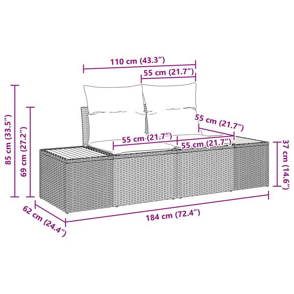 vidaXL Σετ Καναπέ Κήπου 11 pcs Μπεζ, Ανοιχτό Γκρι 80 x 80 x 71 cm