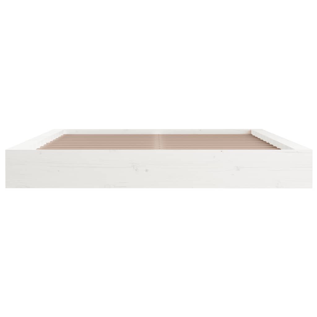 vidaXL Πλαίσιο Κρεβατιού Λευκό 180 x 200 εκ. Μασίφ Ξύλο Super King