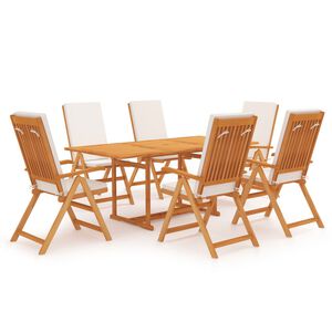 vidaXL &Sigma;&epsilon;&tau; &Tau;&rho;&alpha;&pi;&epsilon;&zeta;&alpha;&rho;ί&alpha;&sigmaf; &Kappa;ή&pi;&omicron;&upsilon; 7 &Tau;&epsilon;&mu;. &alpha;&pi;ό &Mu;&alpha;&sigma;ί&phi; &Xi;ύ&lambda;&omicron; Teak &mu;&epsilon; &Mu;&alpha;&xi;&iota;&lambda;ά&rho;&iota;&alpha;