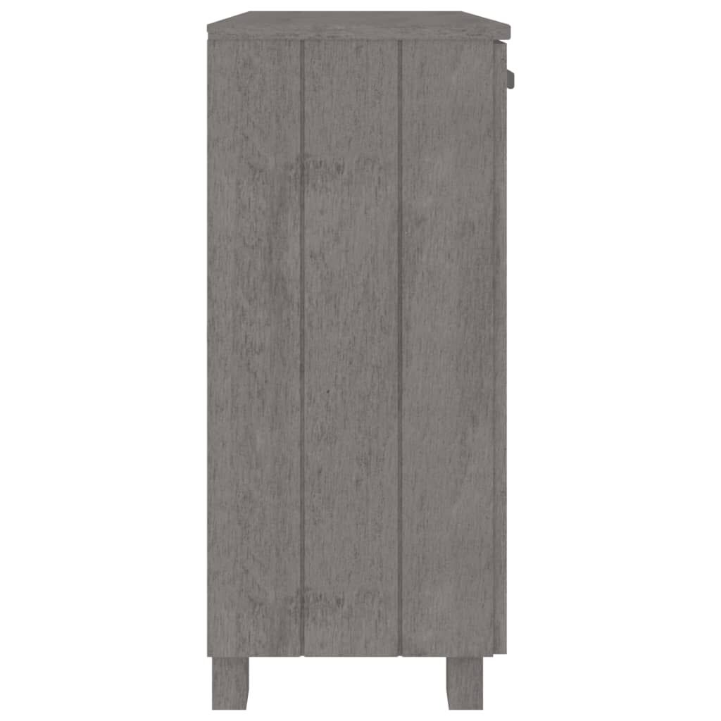 vidaXL Ντουλάπι HAMAR Αν. Γκρι 85 x 35 x 80 εκ. από Μασίφ Ξύλο Πεύκου