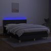 vidaXL &Kappa;&rho;&epsilon;&beta;ά&tau;&iota; Boxspring &mu;&epsilon; &Sigma;&tau;&rho;ώ&mu;&alpha; & LED &Mu;&alpha;ύ&rho;&omicron; 140x190 &epsilon;&kappa;. &Upsilon;&phi;&alpha;&sigma;&mu;ά&tau;&iota;&nu;&omicron;